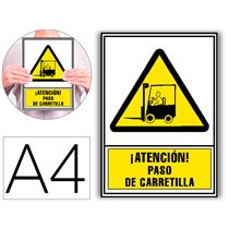 Pictograma Archivo 2000 Atencion Paso De Carretilla Pvc Amarillo Luminiscente 210X297 Mm