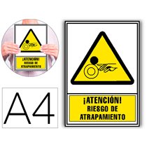 Pictograma Archivo 2000 Atencion Riesgo De Atrapamiento Pvc Amarillo Luminiscente 210X297 Mm