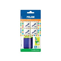 Sacapuntas Milan Collection Plastico 2 Usos + 4 Gomas De Borrar 430