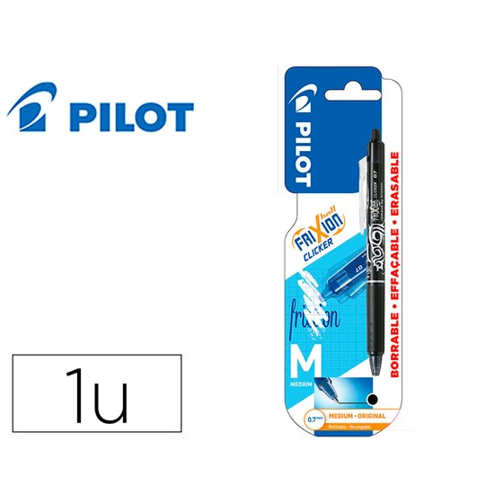 Boligrafo Pilot Frixion Clicker Borrable 0,7 Mm Punta Media Negro En Blister