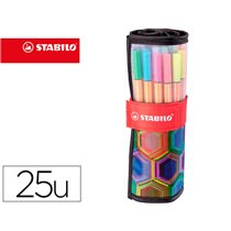 Rotulador Stabilo Punta De Fibra Point 88 Art Estuche Rollerset De 25 Unidades Colores Surtidos