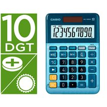 Calculadora Casio Ms-100Em Sobremesa 10 Digitos Tx +/- Tecla Color Azul