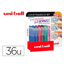 Rotulador Uni-Ball Roller Uf-222 Tinta Gel Borrable 0,7 Mm Expositor De 36 Unidades Colores Surtidos