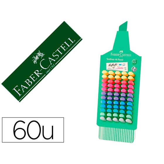 Rotulador Faber Fluorescente 1546 Expositor De 60 Unidades Colores Pastel Surtidos