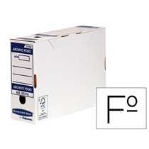 Caja Archivo Definitivo Fellowes Folio Carton Reciclado 100% Lomo 100 Mm Montaje Automatico Color Azul