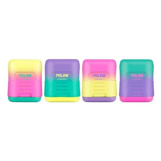 Sacapuntas Milan Compact Sunset Plastico 2 Usos Colores Surtidos
