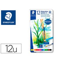 Lapices De Colores Staedtler Acuarelables Caja Metal De 12 Unidades Colores Surtidos