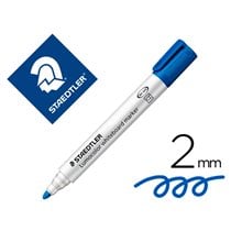 Rotulador Staedtler Lumocolor 351 Para Pizarra Blanca Punta Redonda 2 Mm Recargable Color Azul