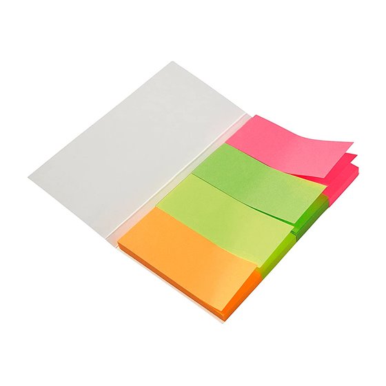 Banderitas Separadoras 20X50 Mm Fluorescente Pack De 4 Con 20 Hojas