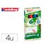 Rotulador Edding 28 Para Pizarra Blanca Ecoline 90% Reciclado Bolsa 4 Colores Surtidos Punta Redonda 1,5-3