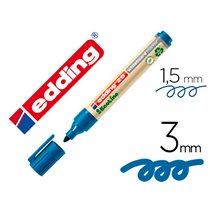 Rotulador Edding 28 Para Pizarra Blanca Ecoline 90% Reciclado Color Azul Punta Redonda 1,5-3 Mm Recargable
