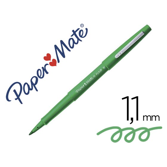 Rotulador Paper Mate Flair Original Punta Fibra Verde