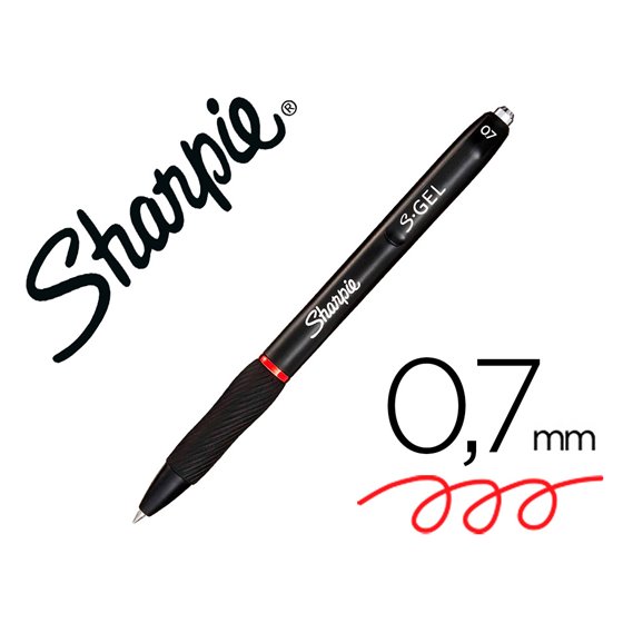 Boligrafo Sharpie Retractil Tinta Gel Punta 0,7 Mm Color Rojo