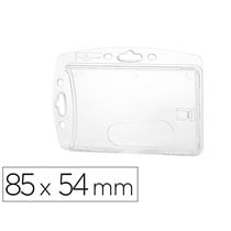 Identificador Durable Rigido Con Pinza 1 Tarjeta Pack De 10Identificacion/Pase Seguridad Color Transparente 85X54 Mm