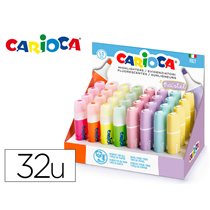 Rotulador Carioca Fluorescente Color Pastel Expositor De 32 Unidades Colores Surtidos