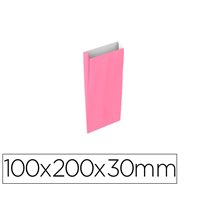 Sobre Papel Basika Celulosa Rosa Con Fuelle Xxs 100X200X30 Mm Paquete De 25 Unidades
