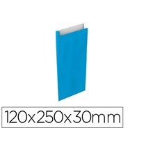 Sobre Papel Basika Celulosa Celeste Con Fuelle Xs 120X250X30 Mm Paquete De 25 Unidades