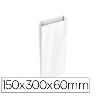 Sobre Papel Basika Celulosa Blanco Con Fuelle S 150X300X60 Mm Paquete De 25 Unidades