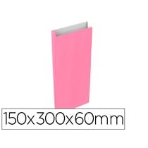 Sobre Papel Basika Celulosa Rosa Con Fuelle S 150X300X60 Mm Paquete De 25 Unidades
