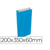 Sobre Papel Basika Celulosa Celeste Con Fuelle M 200X350X60 Mm Paquete De 25 Unidades