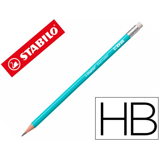 Lapices De Grafito Con Goma Stabilo Swano Mina 2,2 Mm Dureza Hb Azul Pastel