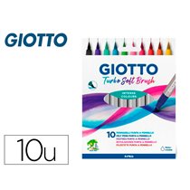 Rotulador Giotto Turbo Soft Brush Punta De Pincel Caja De 10 Unidades Colores Surtidos