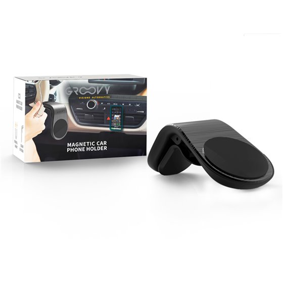 Soporte Para Movil Groovy Coche Universal Magnetico Color Gris Oscuro