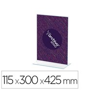 Expositor Sobremesa Archivo 2000 Con Forma T Poliestireno Transparente Din A3 Vertical Doble Cara 115X300X425 Mm