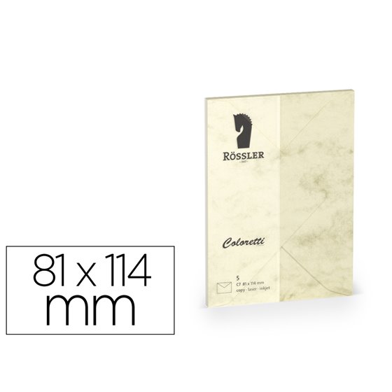 Sobre Rossler Coloretti C7 Color Marmol Crema 81X114 Mm Pack De 5 Unidades
