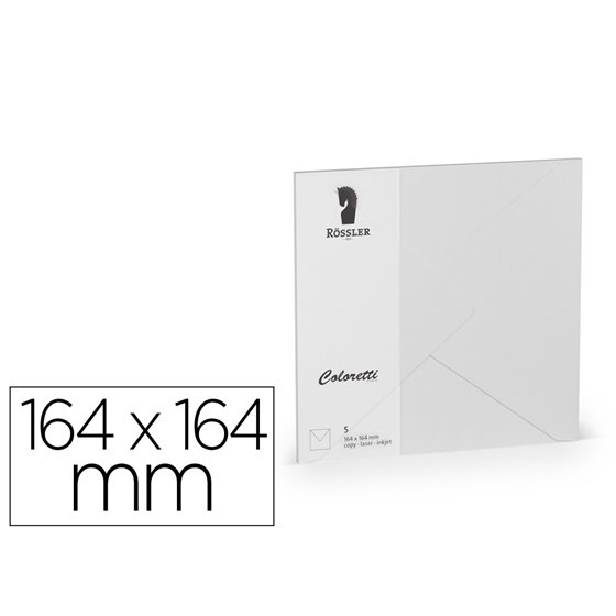 Sobre Rossler Coloretti Cuadrado Grande Color Gris Claro 164X164 Mm Pack De 5 Unidades