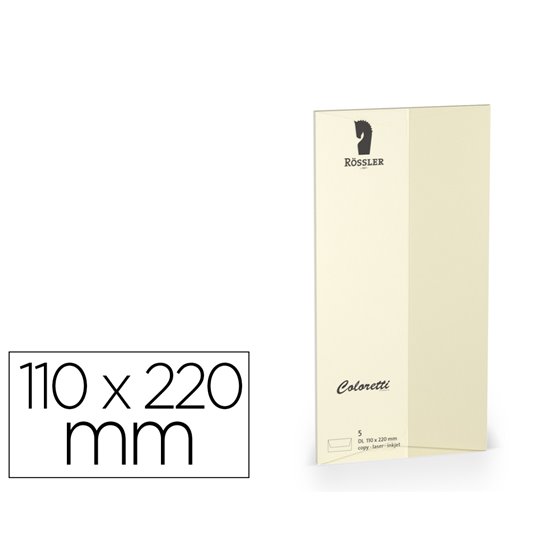 Sobre Rossler Coloretti Dl Americano Color Crema 110X220 Mm Pack De 5 Unidades