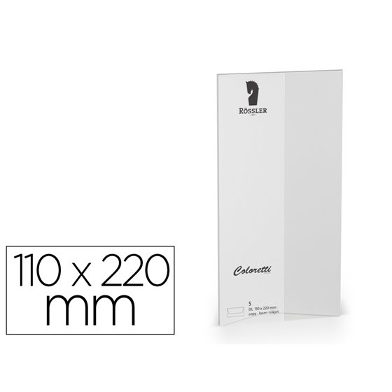 Sobre Rossler Coloretti Dl Americano Color Gris Claro 110X220 Mm Pack De 5 Unidades