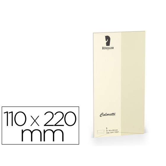Sobre Rossler Coloretti Dl Americano Color Marmol Crema 110X220 Mm Pack De 5 Unidades