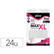 Barra Termofusible Plico Cola Extrafuerte Max Xl 11,5 Mm De Diametro X 200 Mm De Alto Blister De 24 Unidades