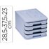 Fichero Cajones De Sobremesa Faibo Plastico 100% Reciclable 4 Cajones Azul Pastel 28,5X37,5X23 Cm