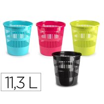 Papelera Plastico Plastiforte Colores Surtidos 11,3 Litros 275X275X280 Mm
