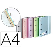 Carpeta 4 Anillas De 35 Mm Carchivo Din A4 Polipropileno Con Recambio Colores Metalizados