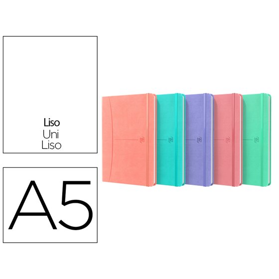 Cuaderno Oxford Cosida Tapa Extradura Din A5 80 Hojas Liso Colores Pastel Surtidos