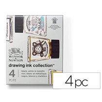 Tinta Caligrafica Winsor&Newton Set De 4 Botes Colores Metalicos 14 Ml