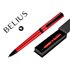 Boligrafo Belius Turbo Aluminio Color Rojo Y Negro Tinta Azul Caja De Diseño