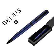 Boligrafo Belius Turbo Aluminio Color Azul Y Negro Tinta Azul Caja De Diseño