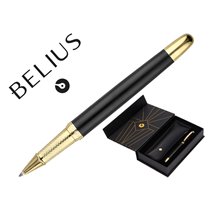 Boligrafo Y Estuche Belius Soiree Color Negro Y Dorado Tinta Azul Caja De Diseño