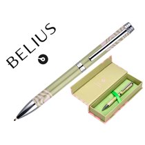 Boligrafo Belius Ink Dreams Aluminio Color Verde Matcha Y Rosa Plateado Frase Interior Tinta Azul Caja De Diseño