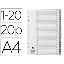 Separador Numerico Q-Connect Plastico 1-20 Juego De 20 Separadores Din A4 Multitaladro