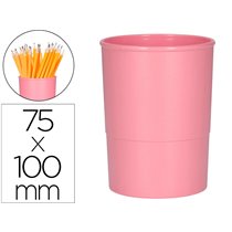 Cubilete Portalapices Q-Connect Rosa Pastel Opaco Plastico Diametro 75 Mm Alto 100 Mm