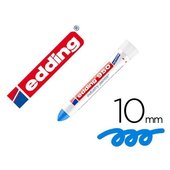 Marcador Edding Permanente 950 Pasta Opaca Azul Punta Redonda 10 Mm Para Superficies Oxidadas/Rugosas