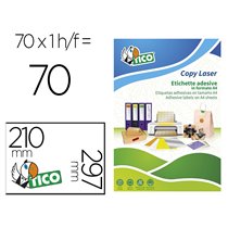 Etiqueta Adhesiva Tico Verde Fluor Permanente Fsc Laser/ Inkjet/Fotocopia 210X297 Mm Caja De 70 Unidades