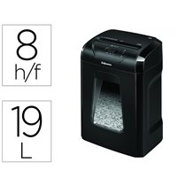 Destructora De Documentos Fellowes 12C Capacidad 8H Seguridad P4 Grapas Clips Y Tarjetas Papelera 19 L