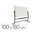 Pizarra Blanca Rocada Lacada Magnetica Marco Aluminio Doblecara Volteable Curve Con Ruedas 100X150 Cm