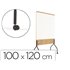 Pizarra Blanca Rocada Doble Cara Lacada Magnetica Tablero Melamina Roble Base Con 4 Ruedas 92X125 Cm